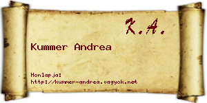 Kummer Andrea névjegykártya
