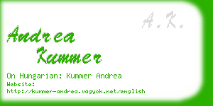 andrea kummer business card